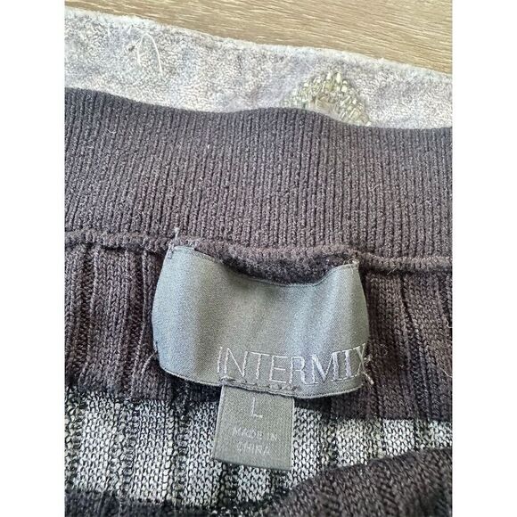 INTERMIX Women's Black Sheer Knit Bodysuit Size L Off-Shoulder Top - Picture 5 of 7